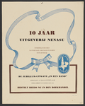 703277 Affiche van de Nederlandsche nationaalsocialistische uitgeverij Nenasu bij haar 10-jarig jubileum.